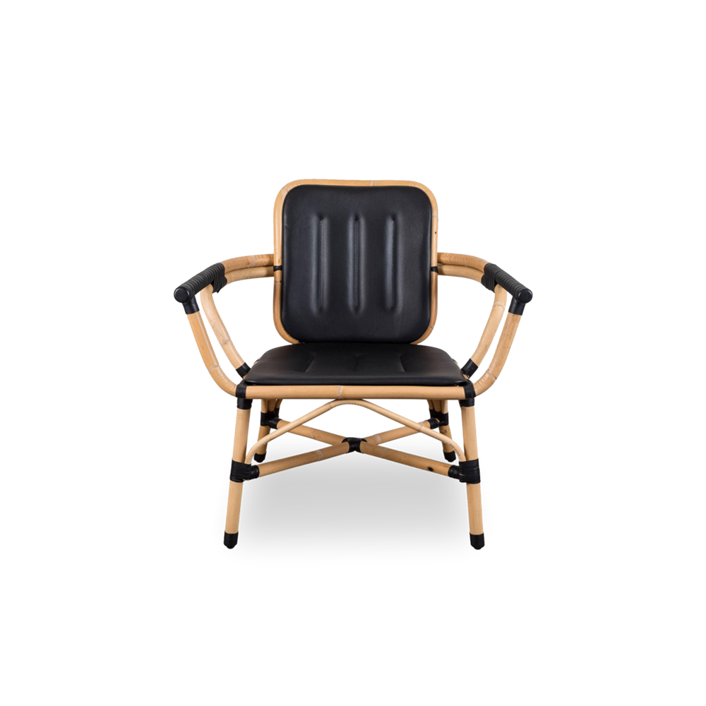 Skin Armchair in Black Leather