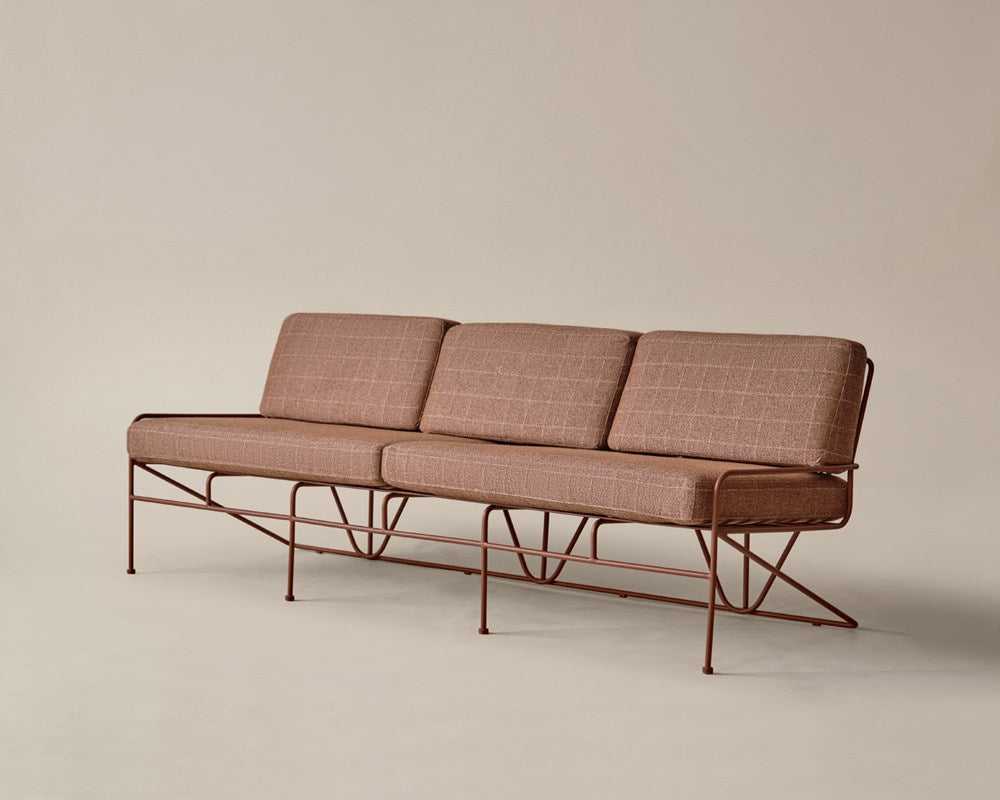 Hinterland Sofa - Terracotta / Copper Grid