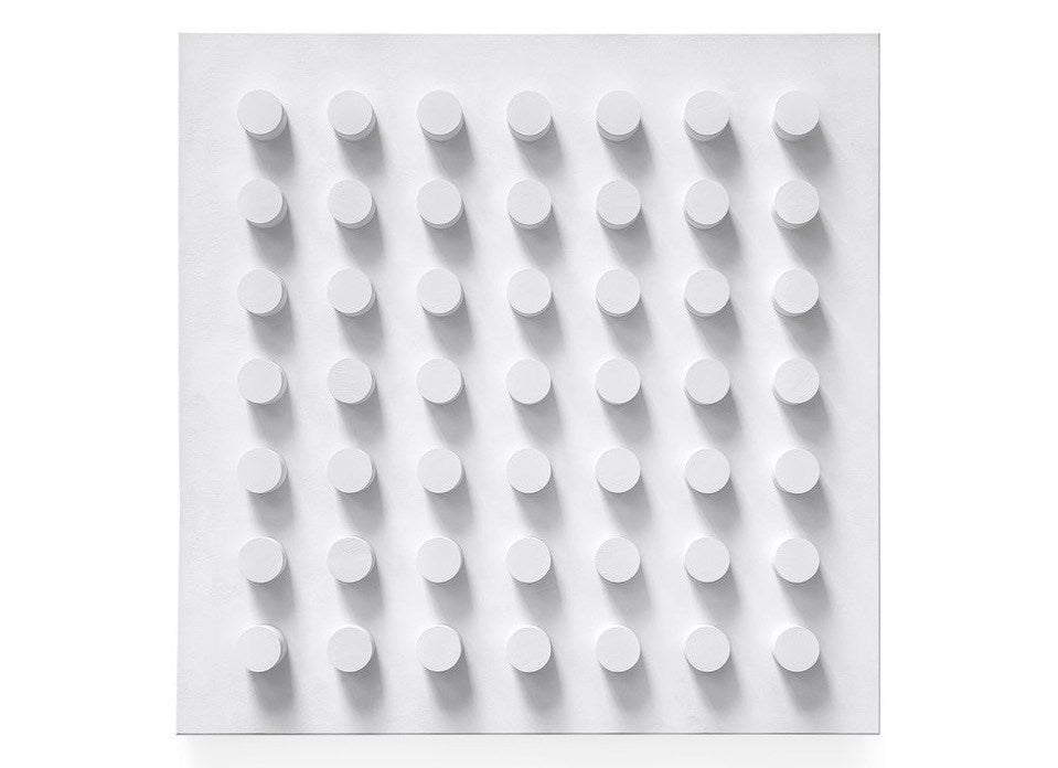 "White Shadow" Peg Work Wall Sculpture