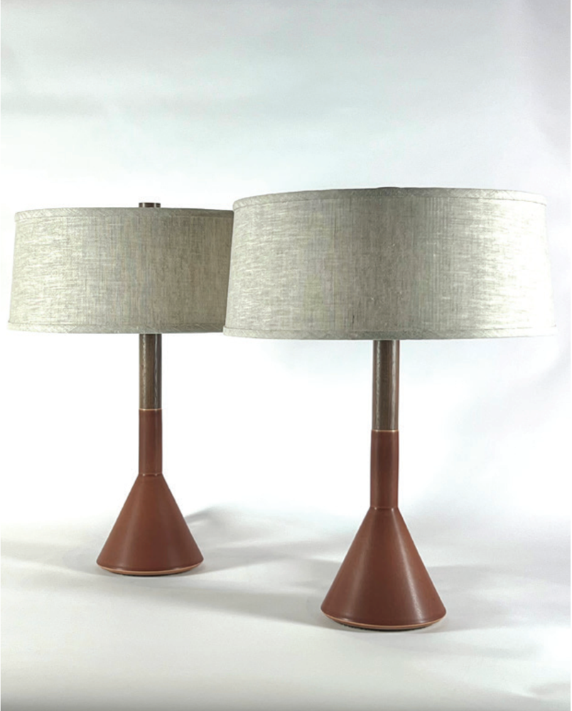 Faber table lamp in Blackened Brass