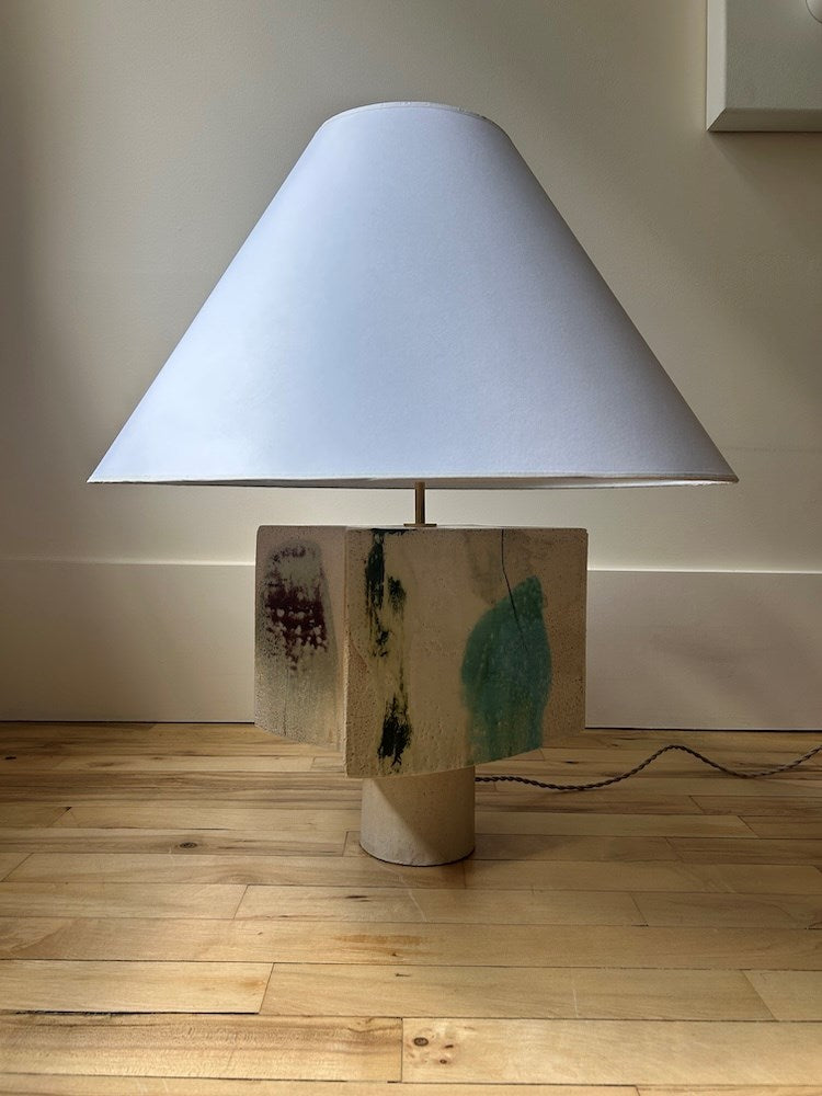 Notched Tall Brutalist Table Lamp