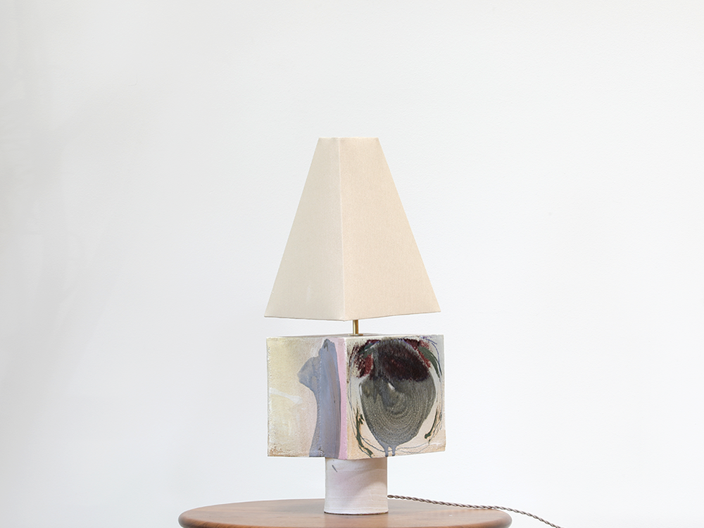 Notched Tall Brutalist Table Lamp