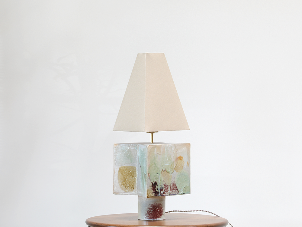 Notched Tall Brutalist Table Lamp