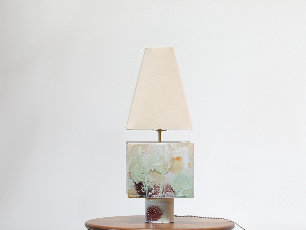 Notched Tall Brutalist Table Lamp