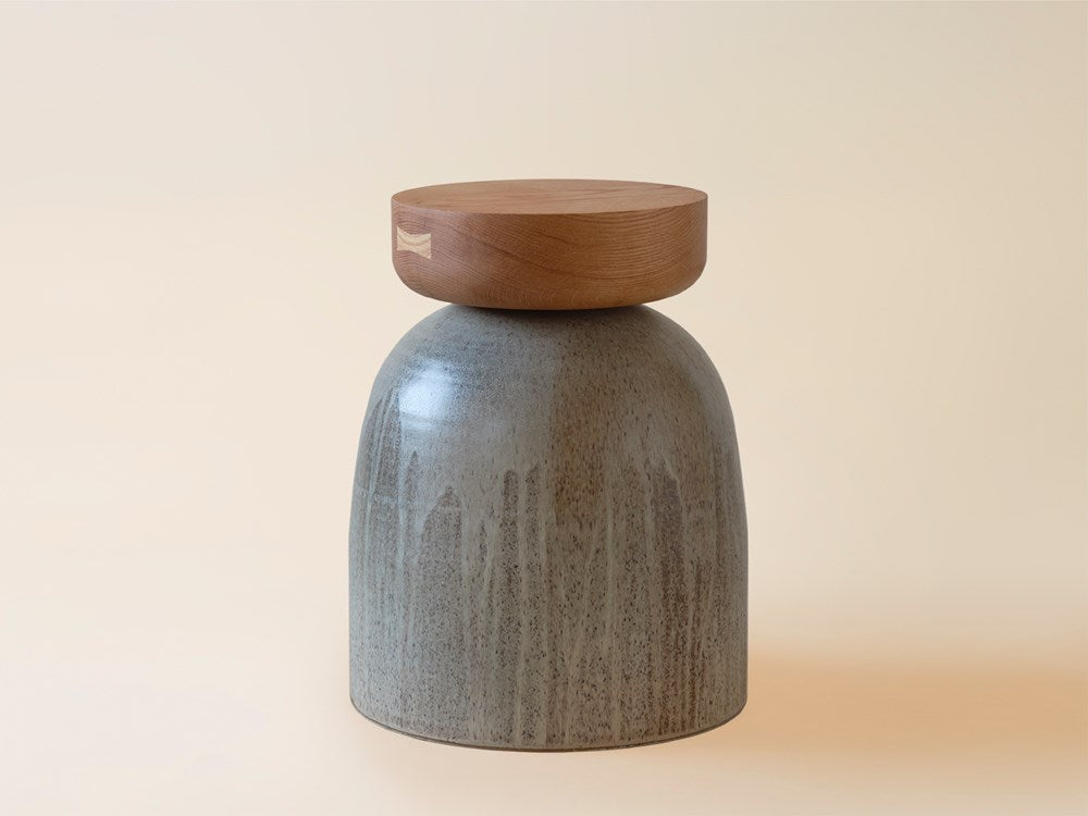 Wide Rubini Side Table w/ Oak Top
