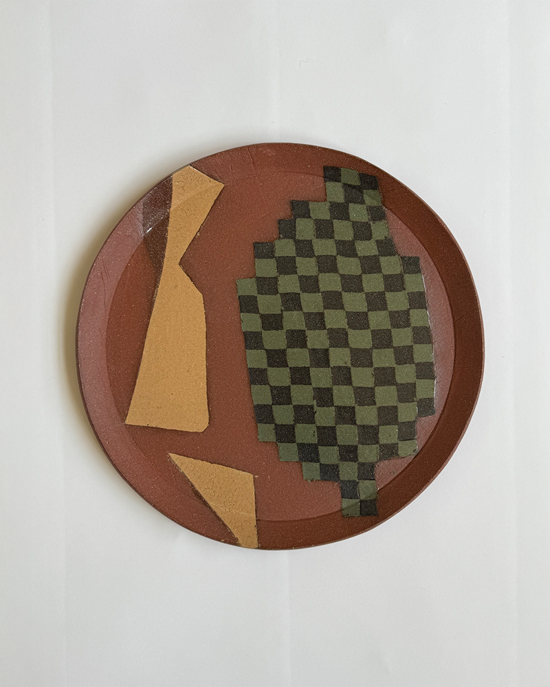 Bevel Edge Checkerboard Composition Platter
