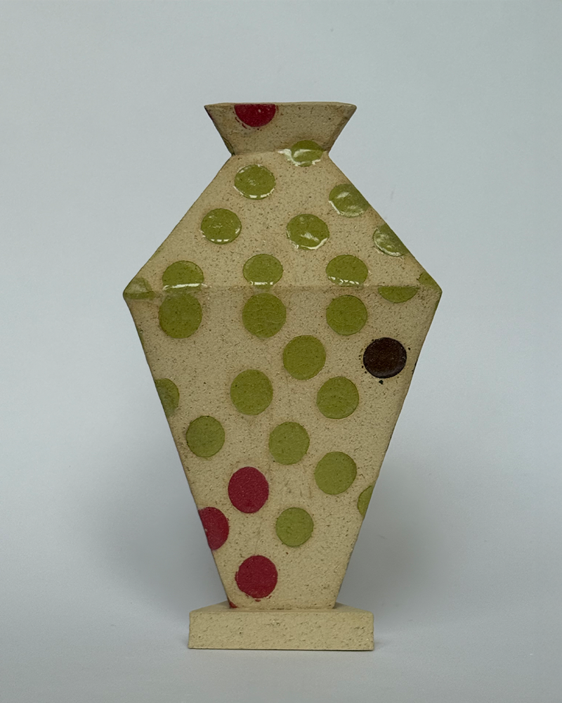 Triangular Abstract Dot Grid Vase