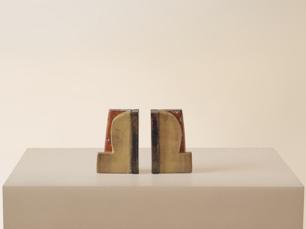 Large Bookends - Orange Speckle / Ochre