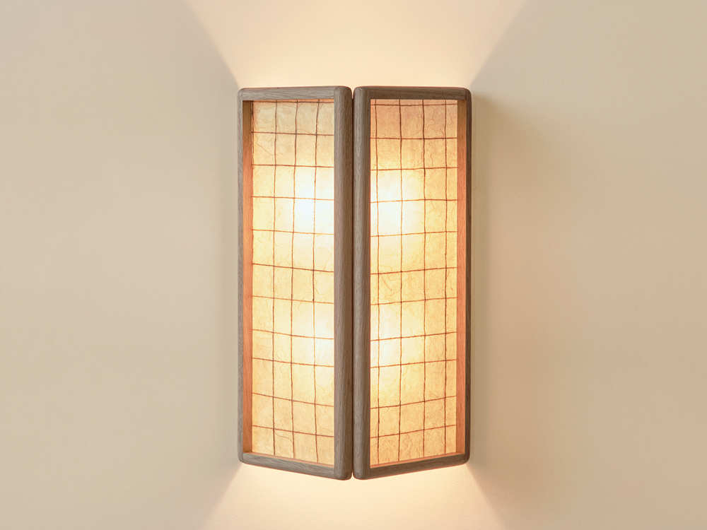 Tall String Sconce - Clear Oak