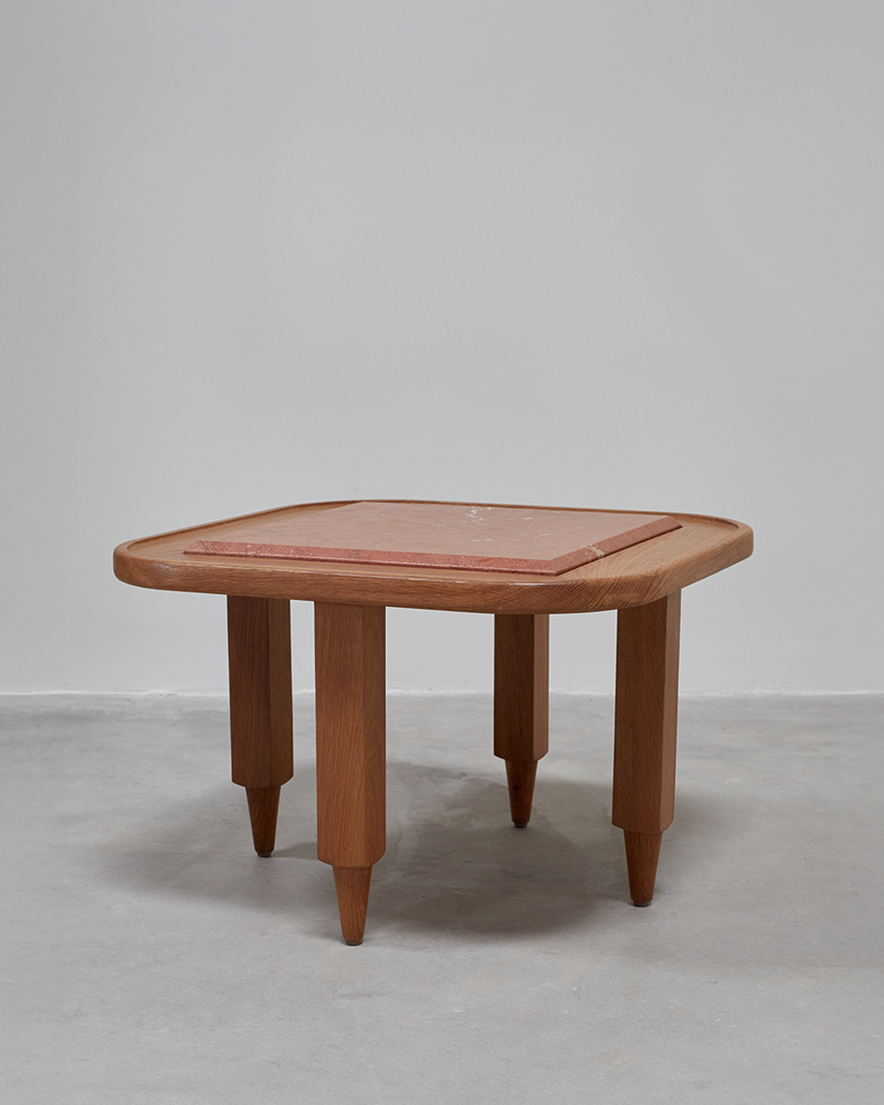 Oak & Stone Top Coffee Table by Guillerme & Chambron