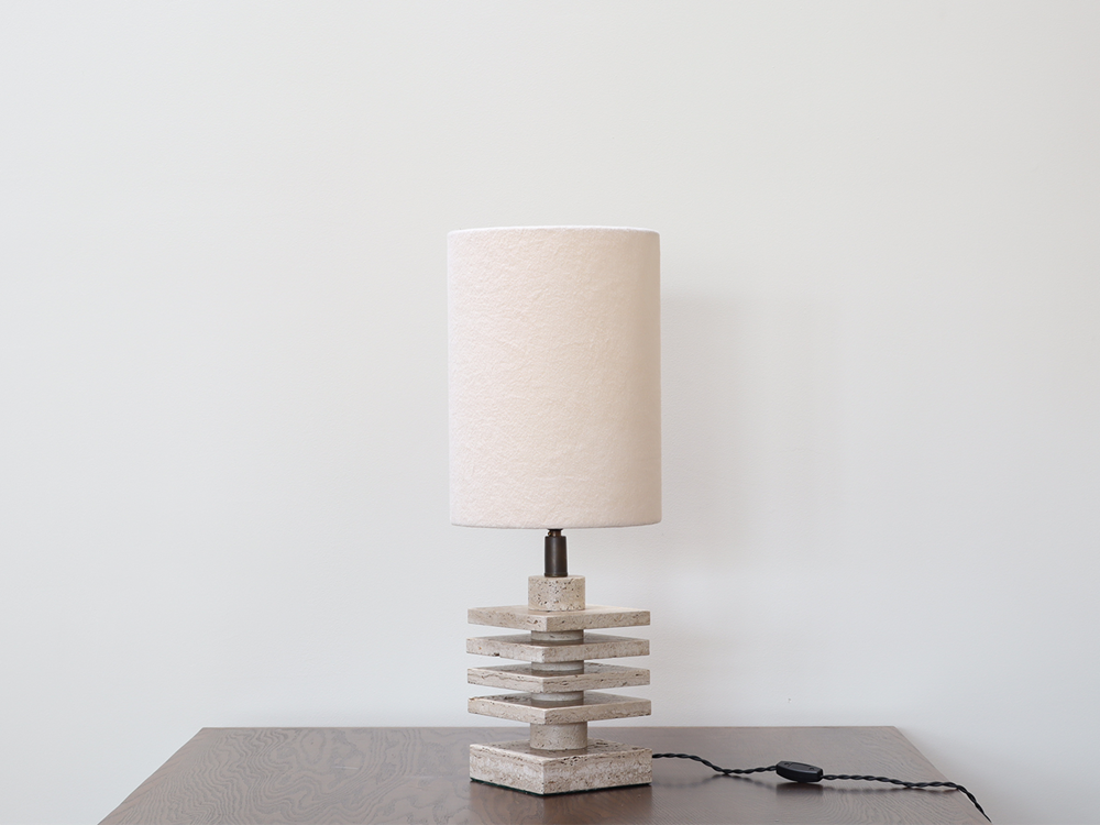 Travertine Table Lamp by G. Ulivieri