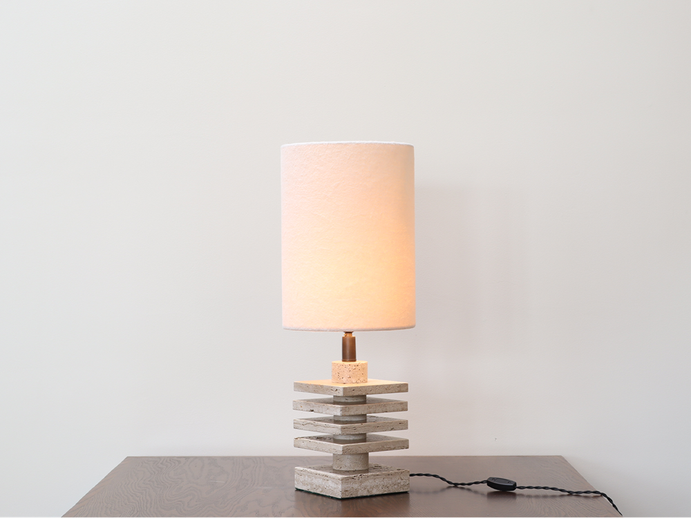 Travertine Table Lamp by G. Ulivieri