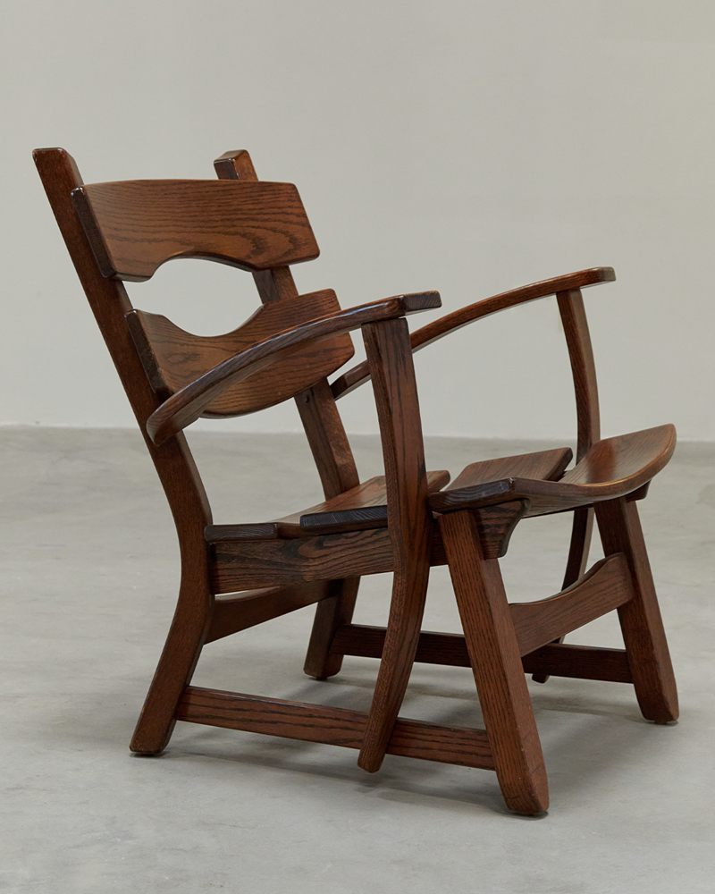 Solid Oak Lounge Chairs by Dittman & Co