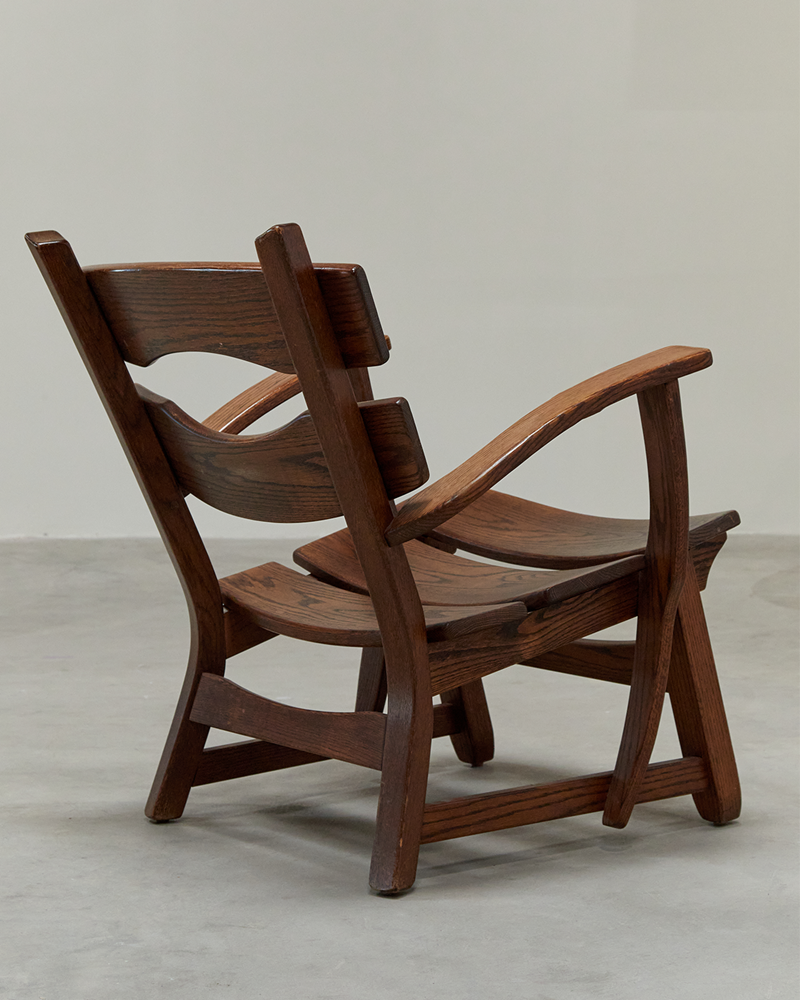 Solid Oak Lounge Chairs by Dittman & Co