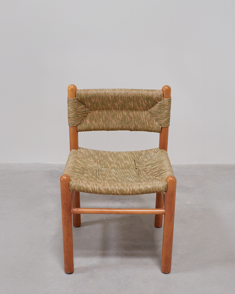 Rattan and Oak French Dining Chairs