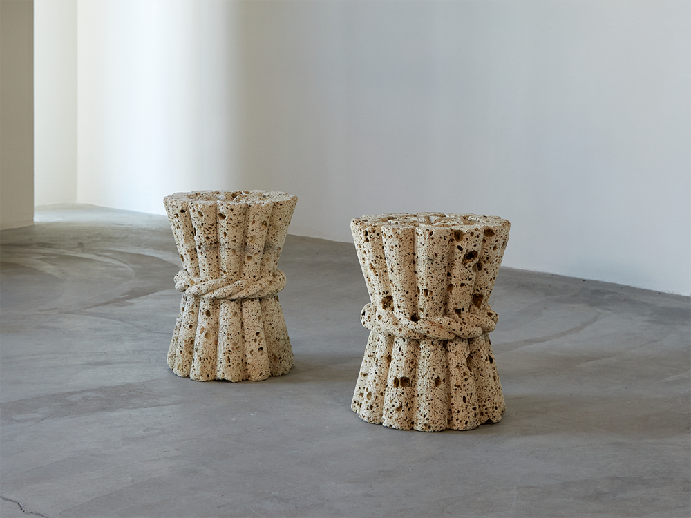 Mexican Carved Stone End Table