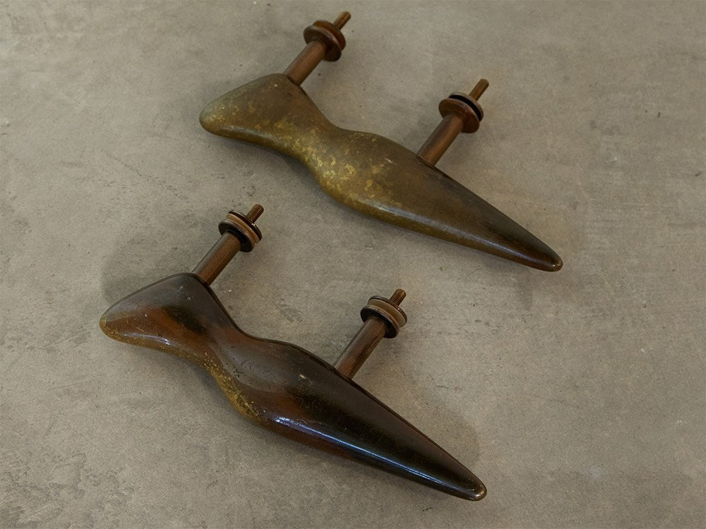 Solid Modernist French Bronze Door Handles