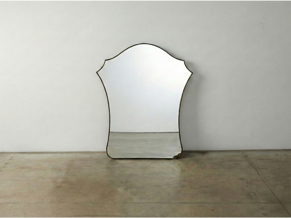 Brass Shield Wall Mirror by Gio Ponti