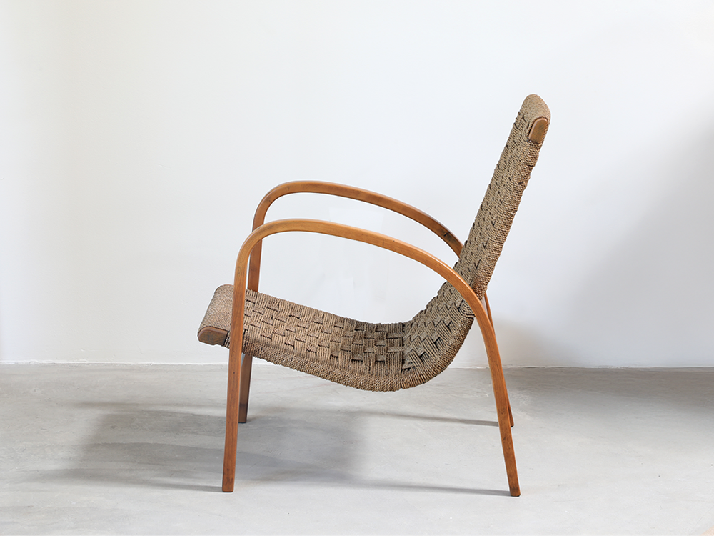 Italian Rope and Bent Wood Armchair