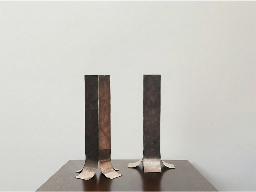 Pair of Candle Holders by Lino Sabattini
