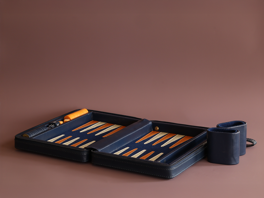 Vintage Pierre Cardin Leather Backgammon Set