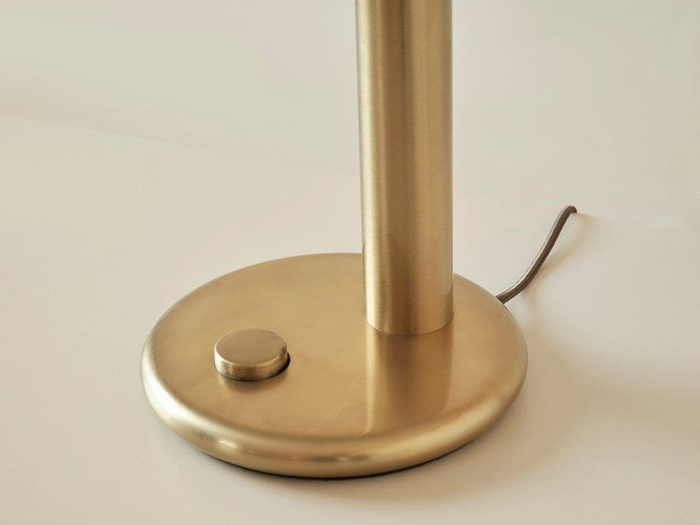 Hillebrand Brass Table Lamp with Shade, Germany