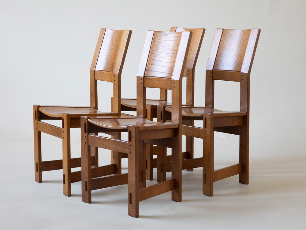 Set of 6 Giuseppe Rivadossi Dining Chairs, Italy c1970s