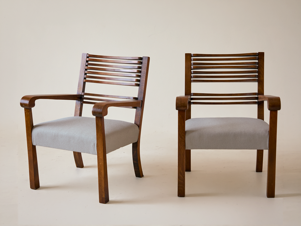 Pair of Piero Bottoni Armchairs, Italy 1930s