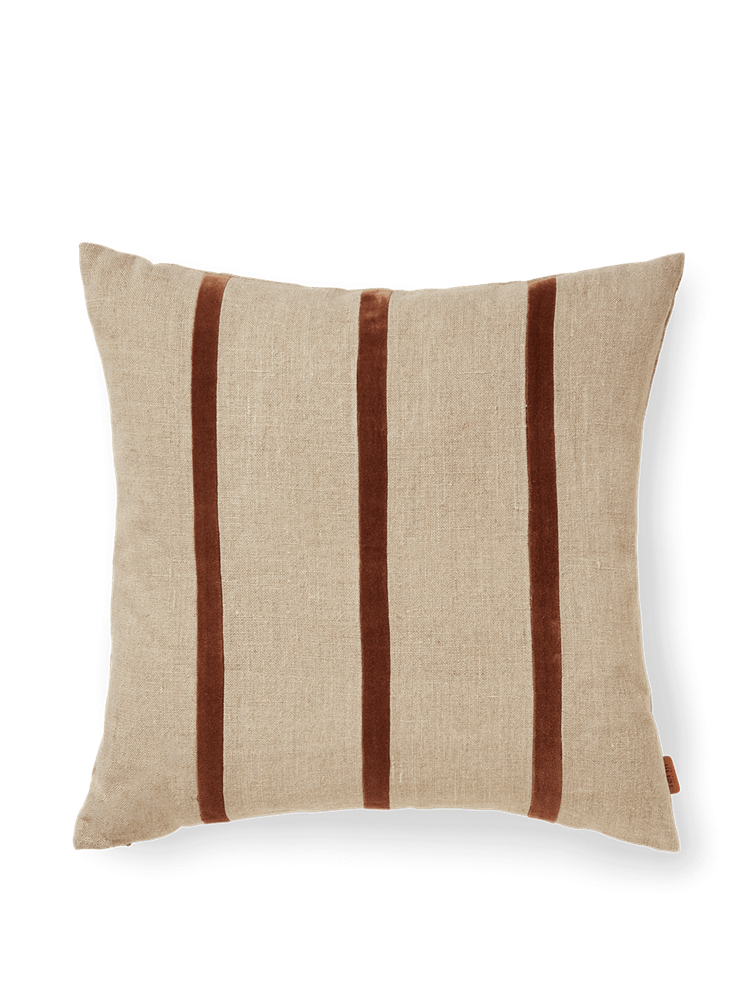 Senti Stripe Cushion - Carob Brown