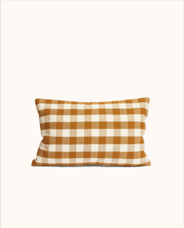 Honey Gingham Lumbar Pillow