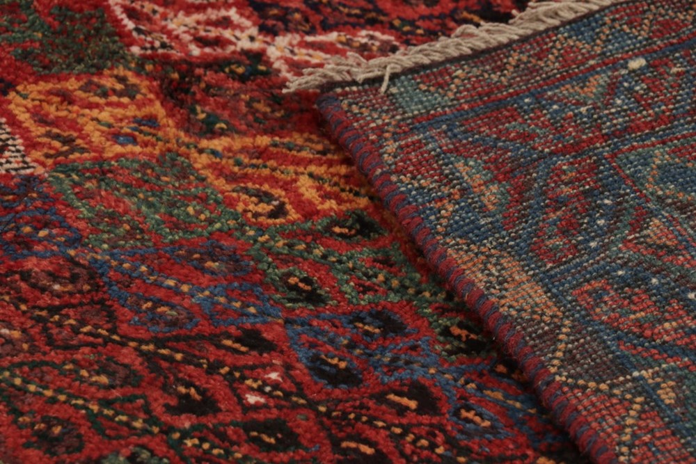 Vintage Persian Qashqai Tribal Runner Rug