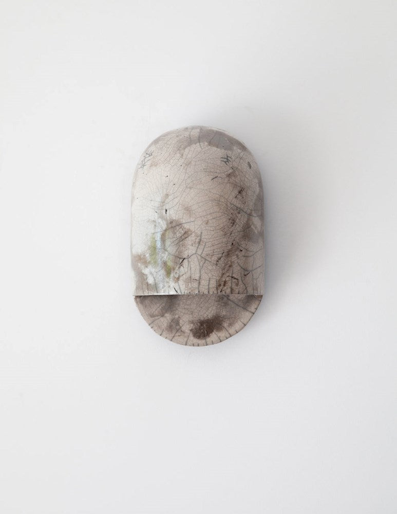 Tera Sconce in White Crackle Raku