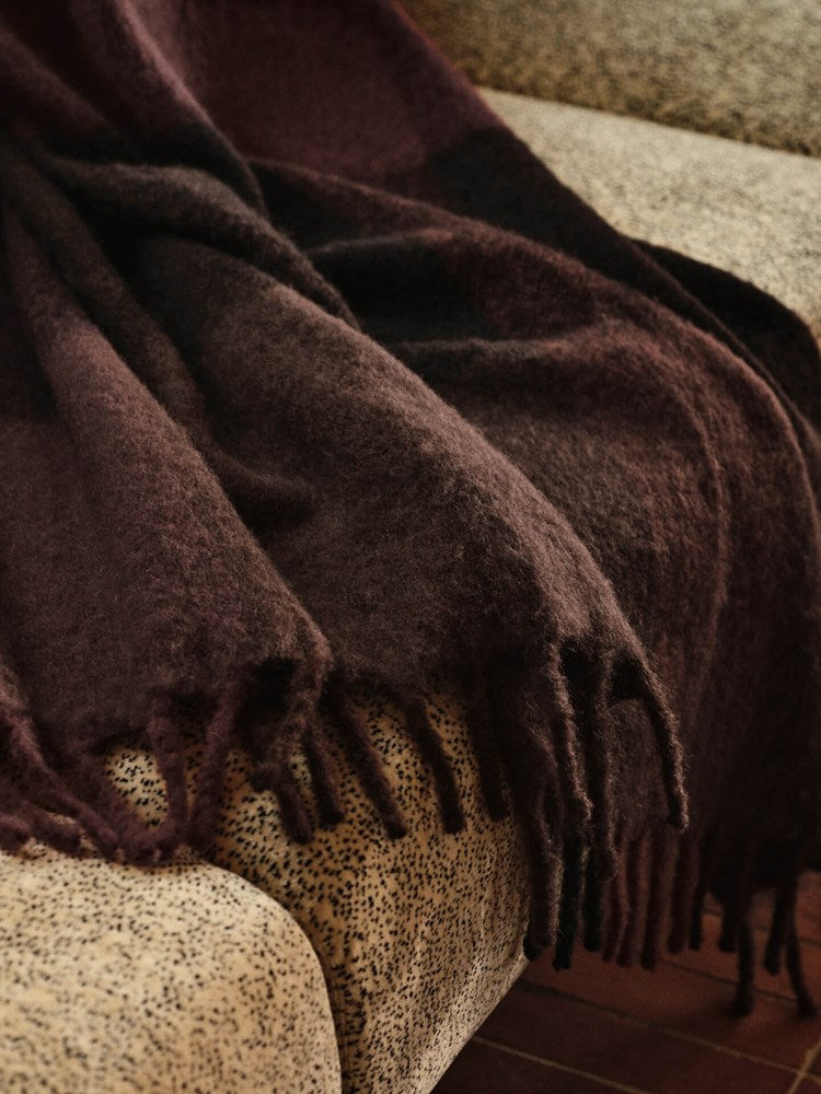 Blur Mohair Blanket - Dark Chocolate/Oxide Red