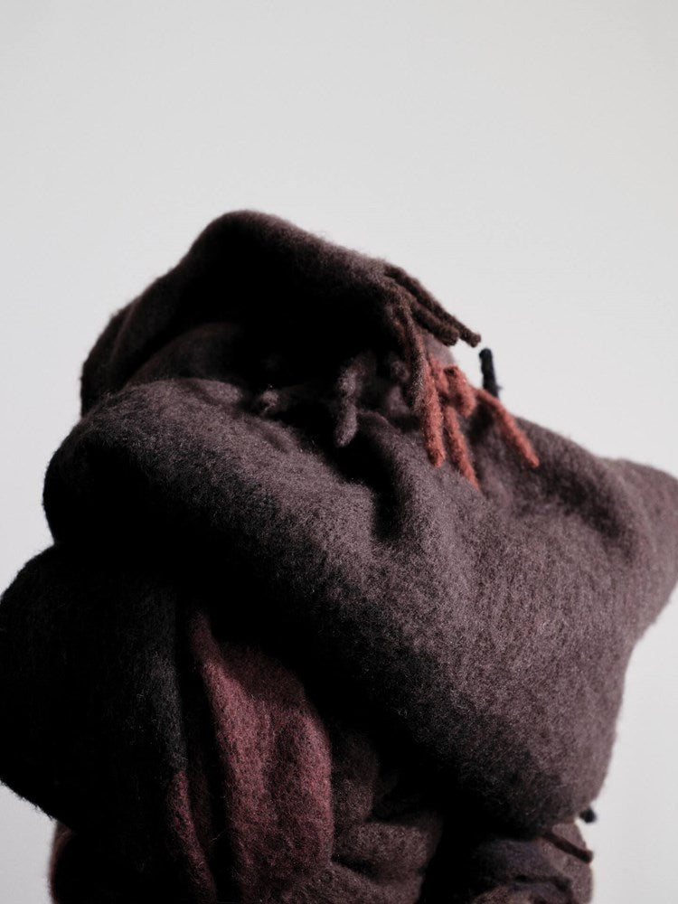 Blur Mohair Blanket - Dark Chocolate/Oxide Red