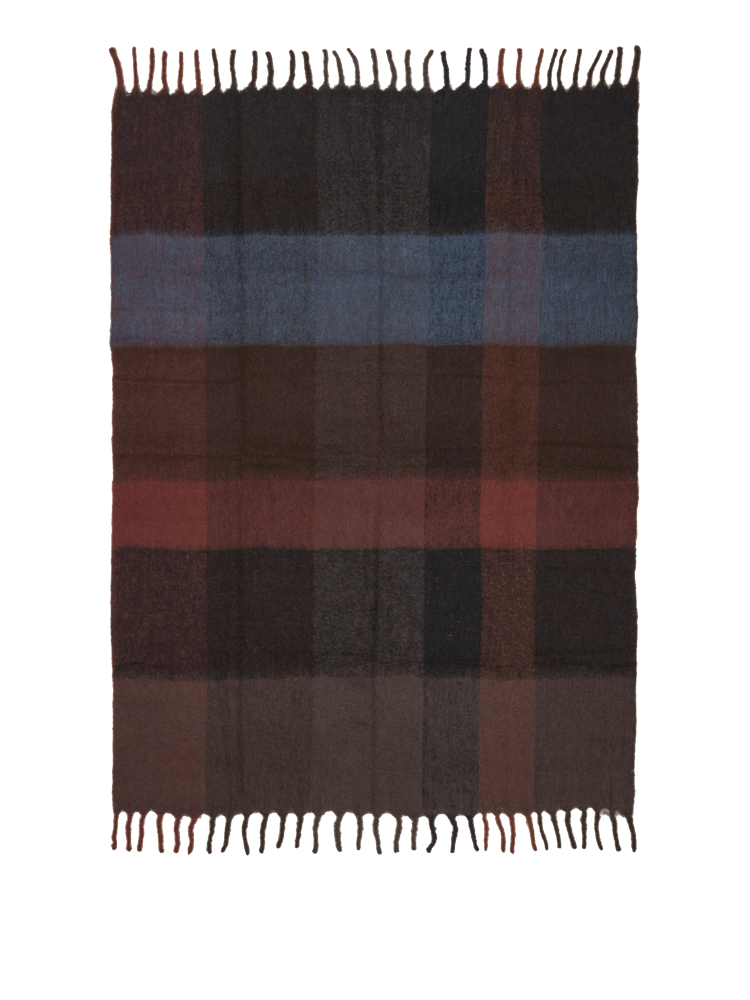 Blur Mohair Blanket - Dark Chocolate/Oxide Red