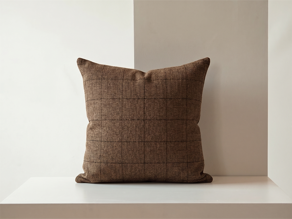 Outdoor Throw Pillow - Chicory Grid