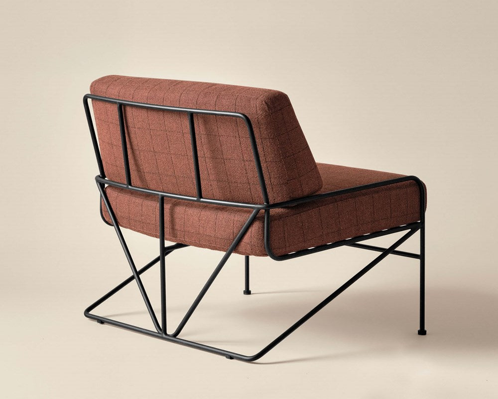 Hinterland Lounge Chair - Black / Chicory Grid