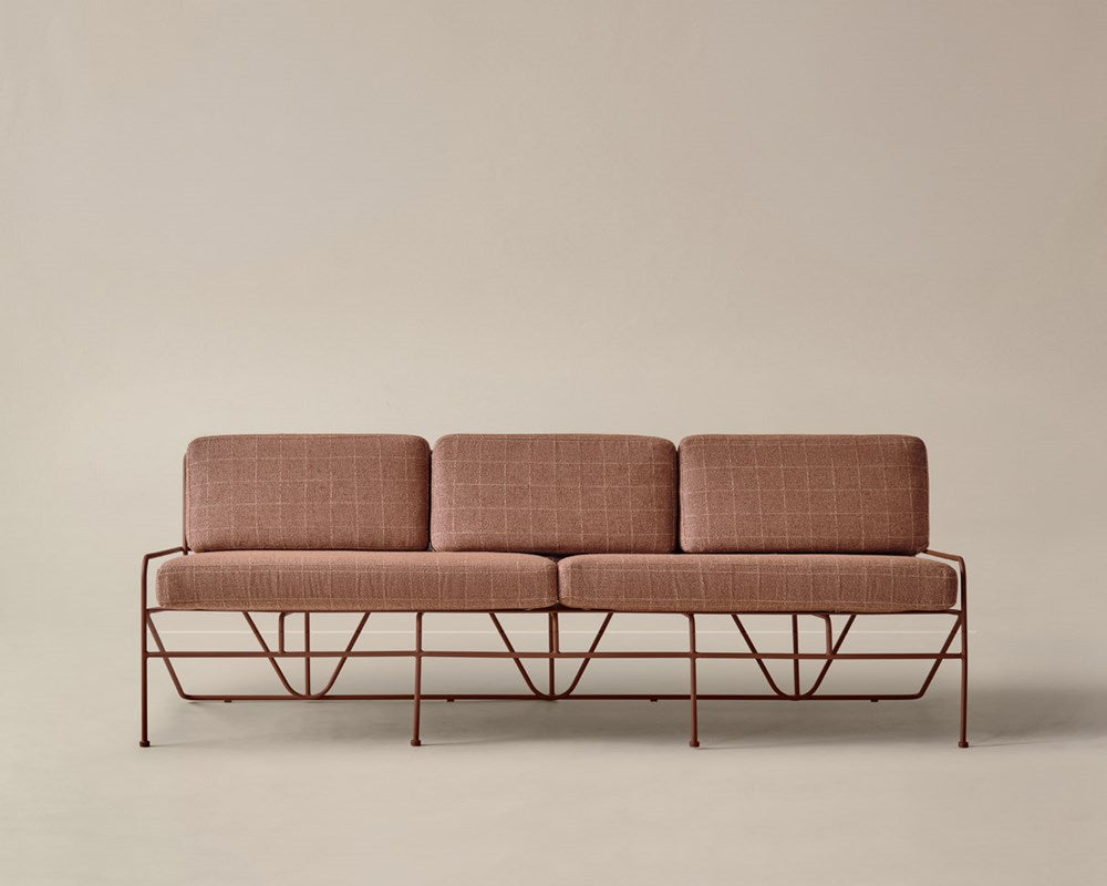 Hinterland Sofa - Terracotta / Copper Grid