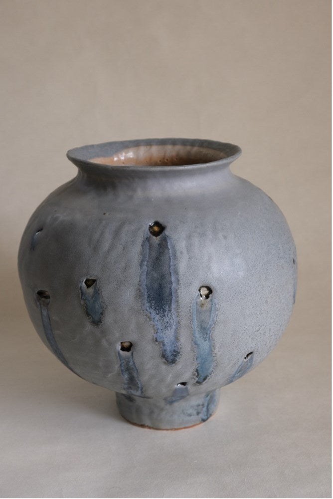 Moon Jar with River Glass