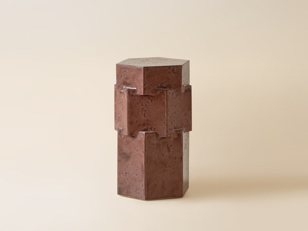 Tall Hex Side Table - Plum Shino