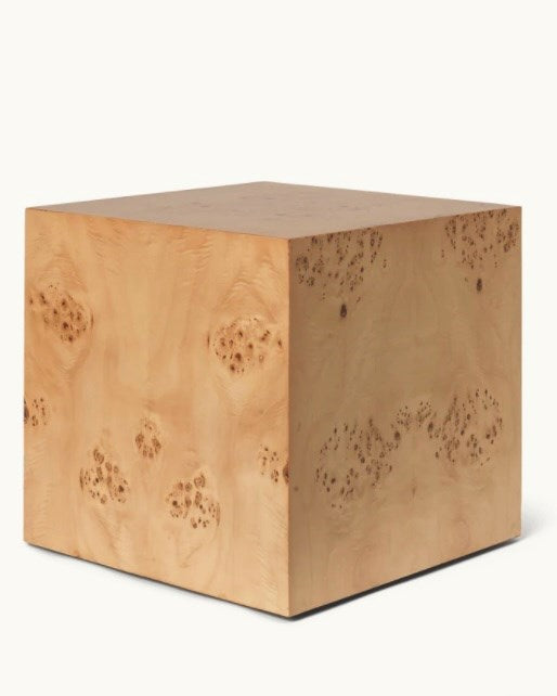 Burl Cube Side Table