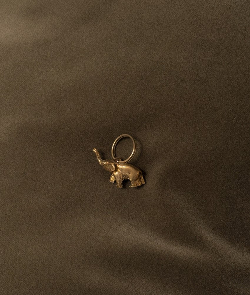 Brass Elephant Keychain