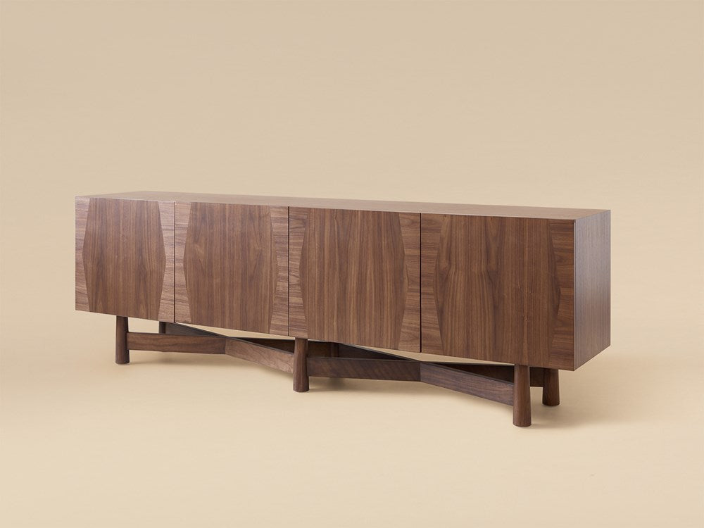 4 Door Bronson Cabinet in Natural Walnut
