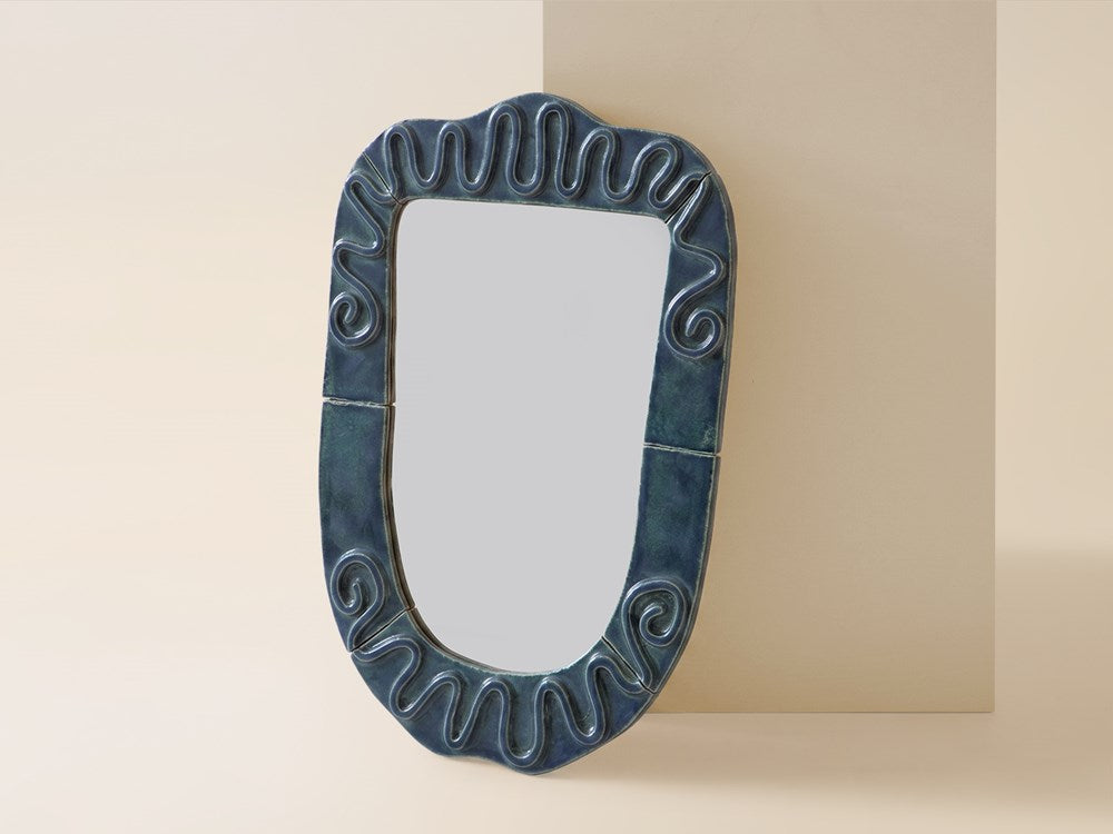 Glassy Green Ribbon Mirror