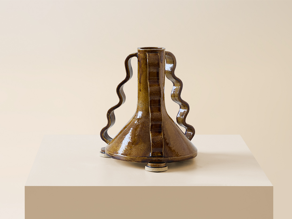 Amber Swoop Vase