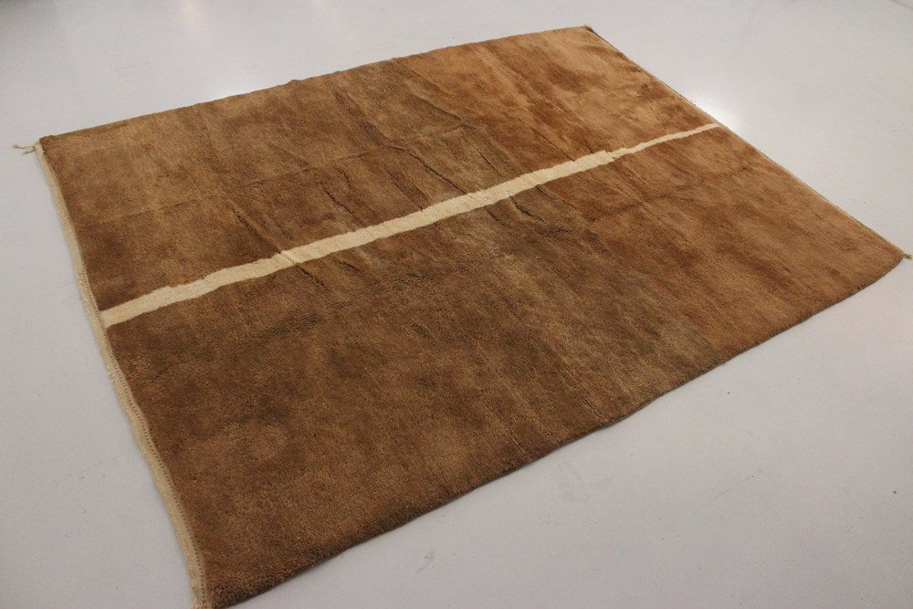 Single Stripe Hand Knotted Wool Rug