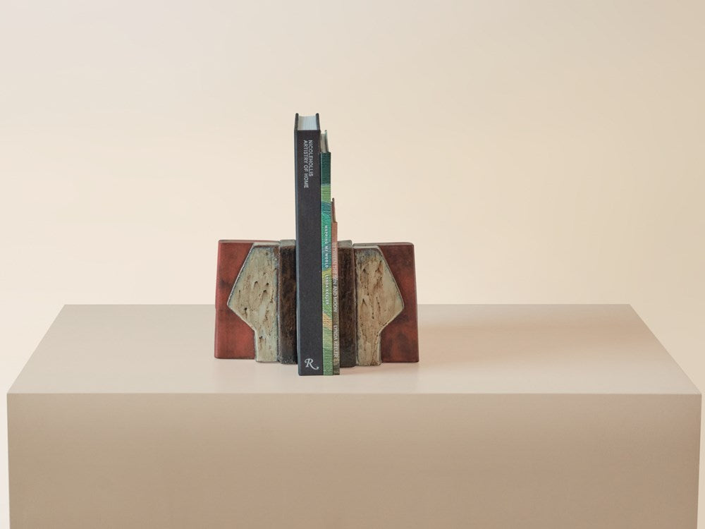 Medium Bookends - Paprika Matte / Ivory / Brown Black