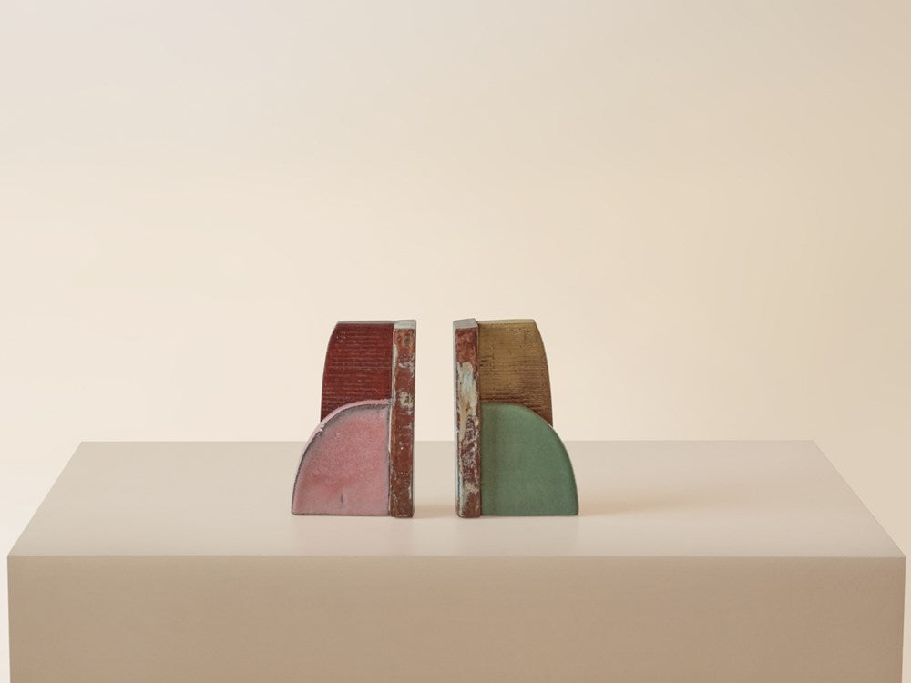 Large Bookends - Oxblood / Pink /Ochre / Green