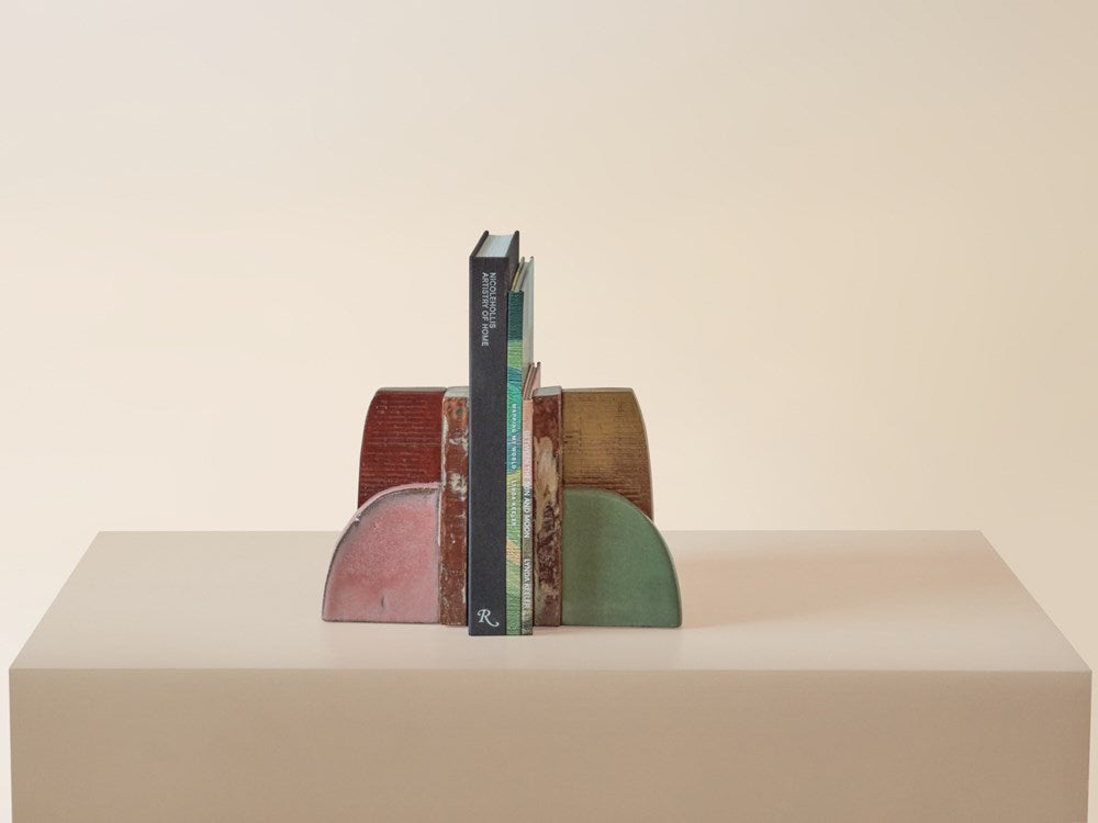 Large Bookends - Oxblood / Pink /Ochre / Green