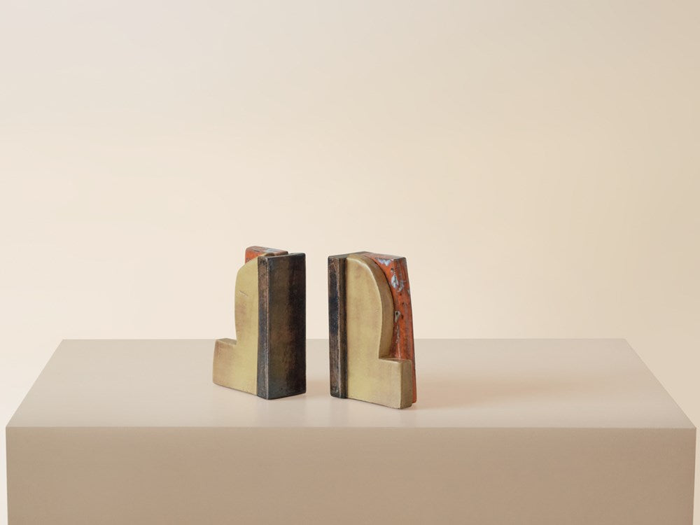 Large Bookends - Orange Speckle / Ochre